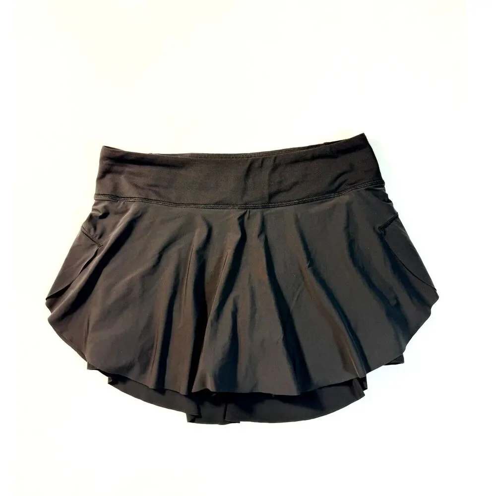 Lululemon Women’s Size 4 Black Running Skort Built-In Shorts Pockets
